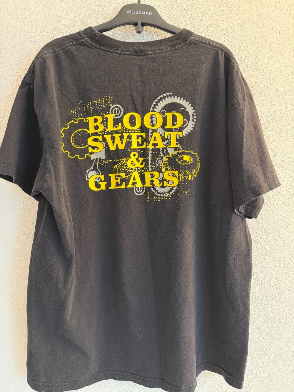 Hanes Black Short-Sleeve Tee with Yellow John Deere Chest Logo